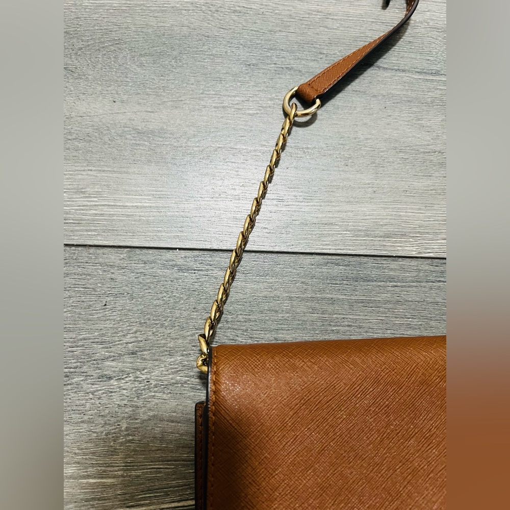 Michael Kors Tan Leather Messenger Bag - Picture 7 of 10